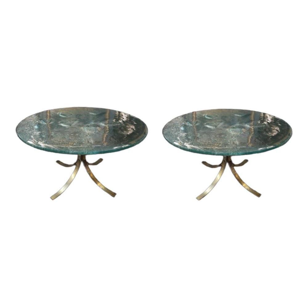 Brutalist Ronde Salontafels, Jaren 1970, Set Van 2 photo for sale