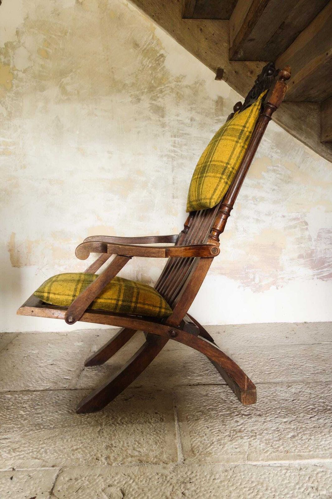 Victorian Style Folding Chair Vintage Colonial Lounge Chair photo buy