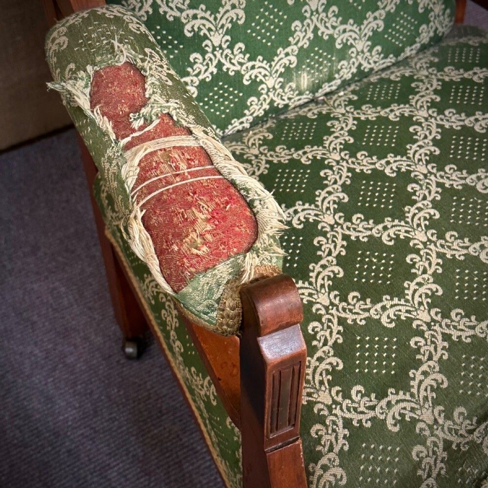 Attractive Antique Victorian Carved Mahogany Armchair For Reupholstery photo 162.0