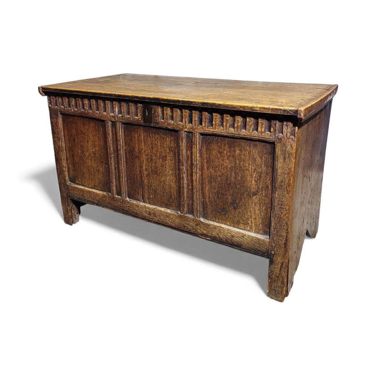 Furniture Antique Period Blanket Box Coffer Solid Oak And Elm Superior Quality C1680s photo
