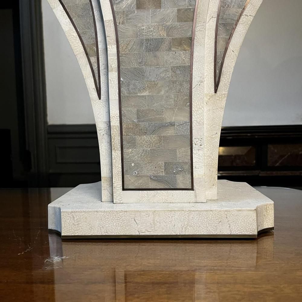 Hollywood Regency Lampvoet In Mozaïeksteen & Messing Inlegwerk Door Maitland Smith, USA, Jaren 1970 photo vinterior