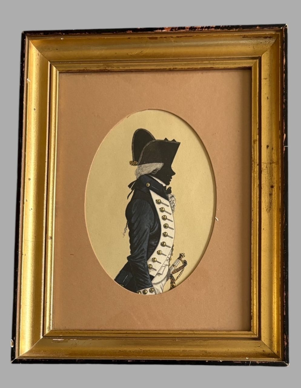 Pair Of Hand Coloured Napoleonic Officer Silhouettes, C.1890–1910 photo for sale