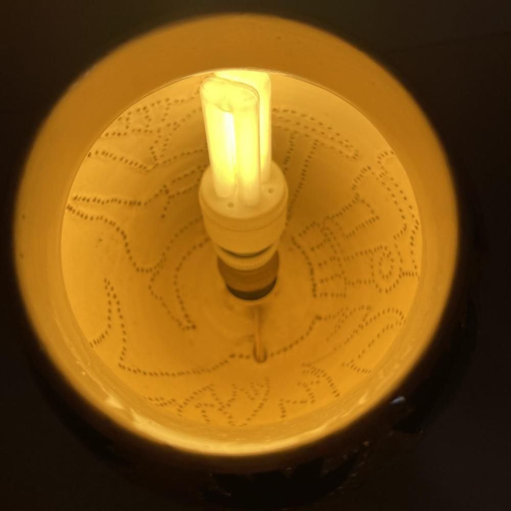 Keramische Theelichtlamp Van Grandjean Jourdan Voor Vallauris, 1960 photo vintage