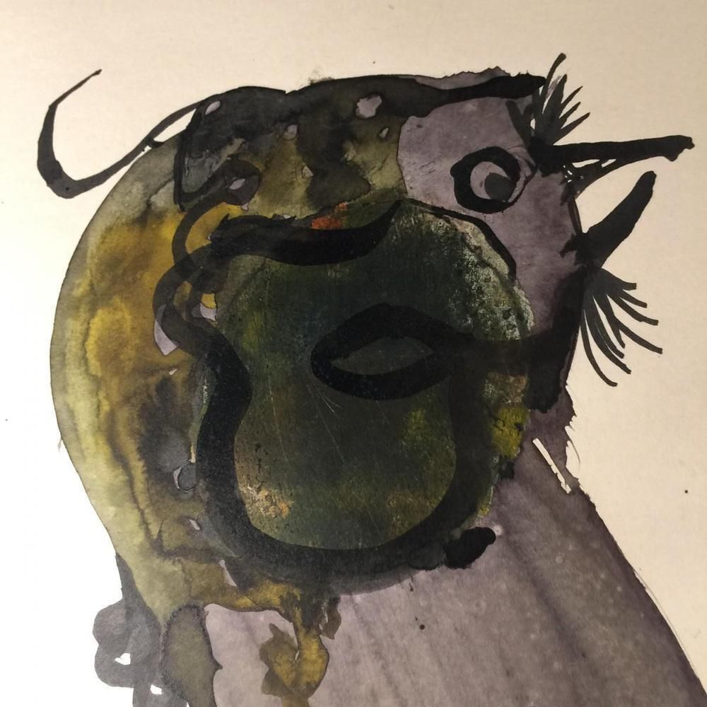 Anne Body, The Great Combat, Mixed Media On Paper, 1965 photo vintage