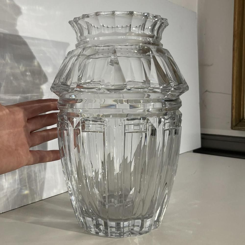Art Deco Vase In Cut Crystal By Joseph Simon For Val Saint Lambert, 1920s photo for sale