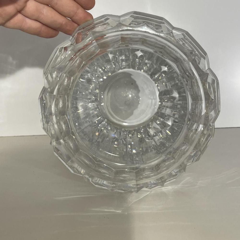 664.0 Art Deco Vase In Cut Crystal By Joseph Simon For Val Saint Lambert, 1920s photo