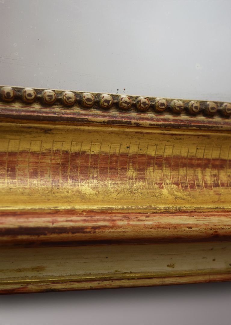 French Louis Philippe Gilt Mirror With Cartouche photo Home Decor