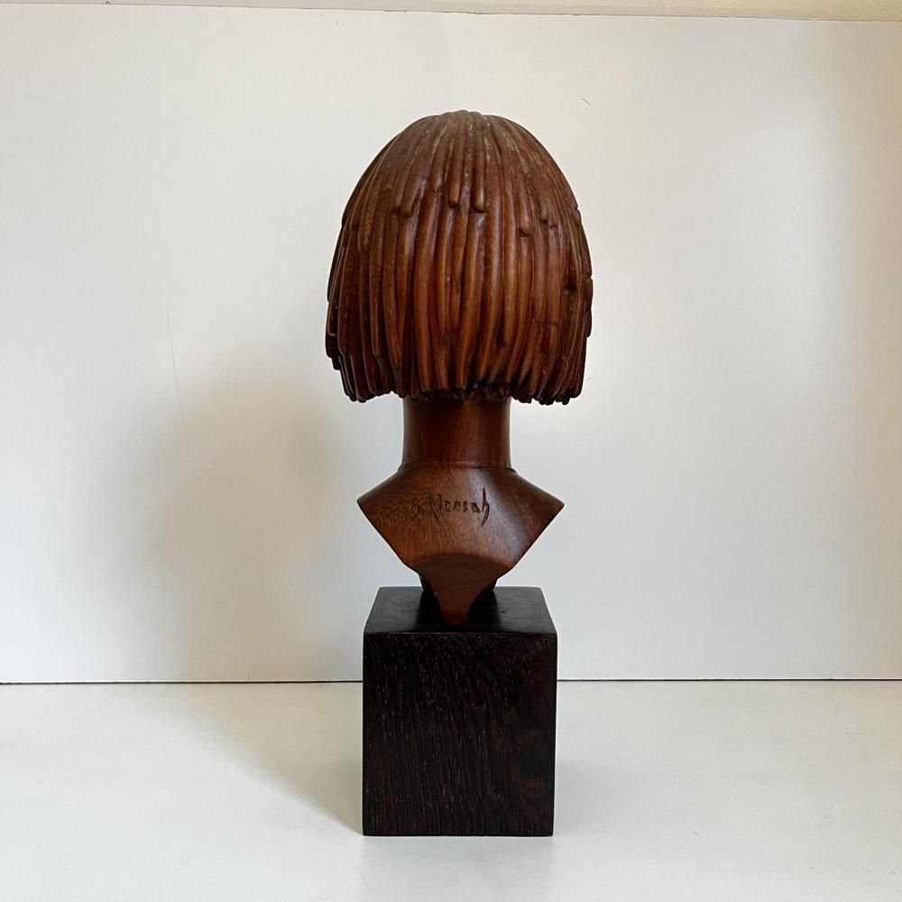 Africanist Sculpture In Palm Wood, 1950 photo vintage