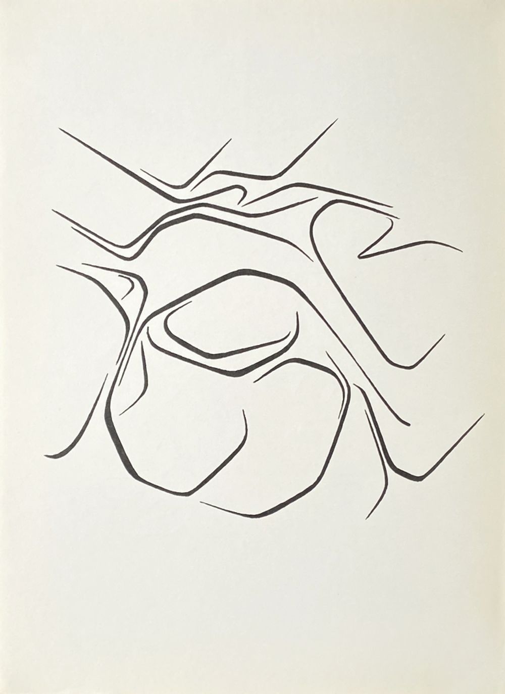 Pablo Palazuelo Original Lithograph 1963 38x28 Cm Composition