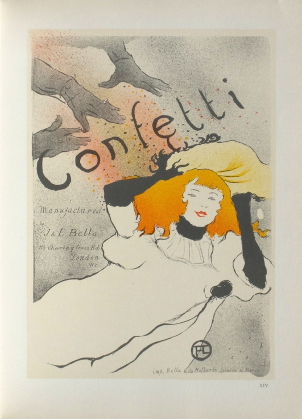 Henri Toulouse Lautrec Confetti Lithograph Signed Plate Mourlot 1967
