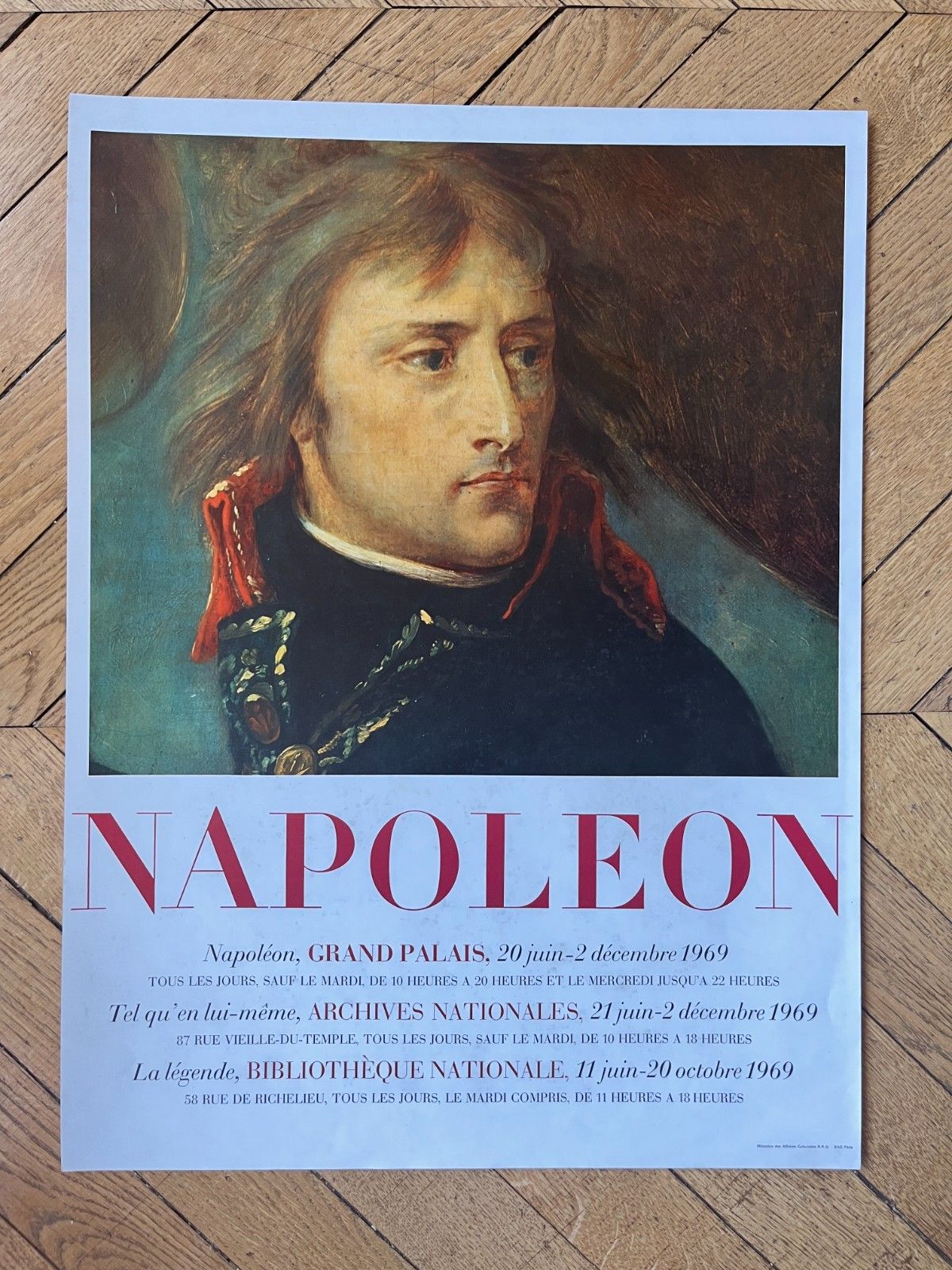 Napoleon Poster Poster Poster Vintage Exhibition Expo Grand Palais Paris 1969