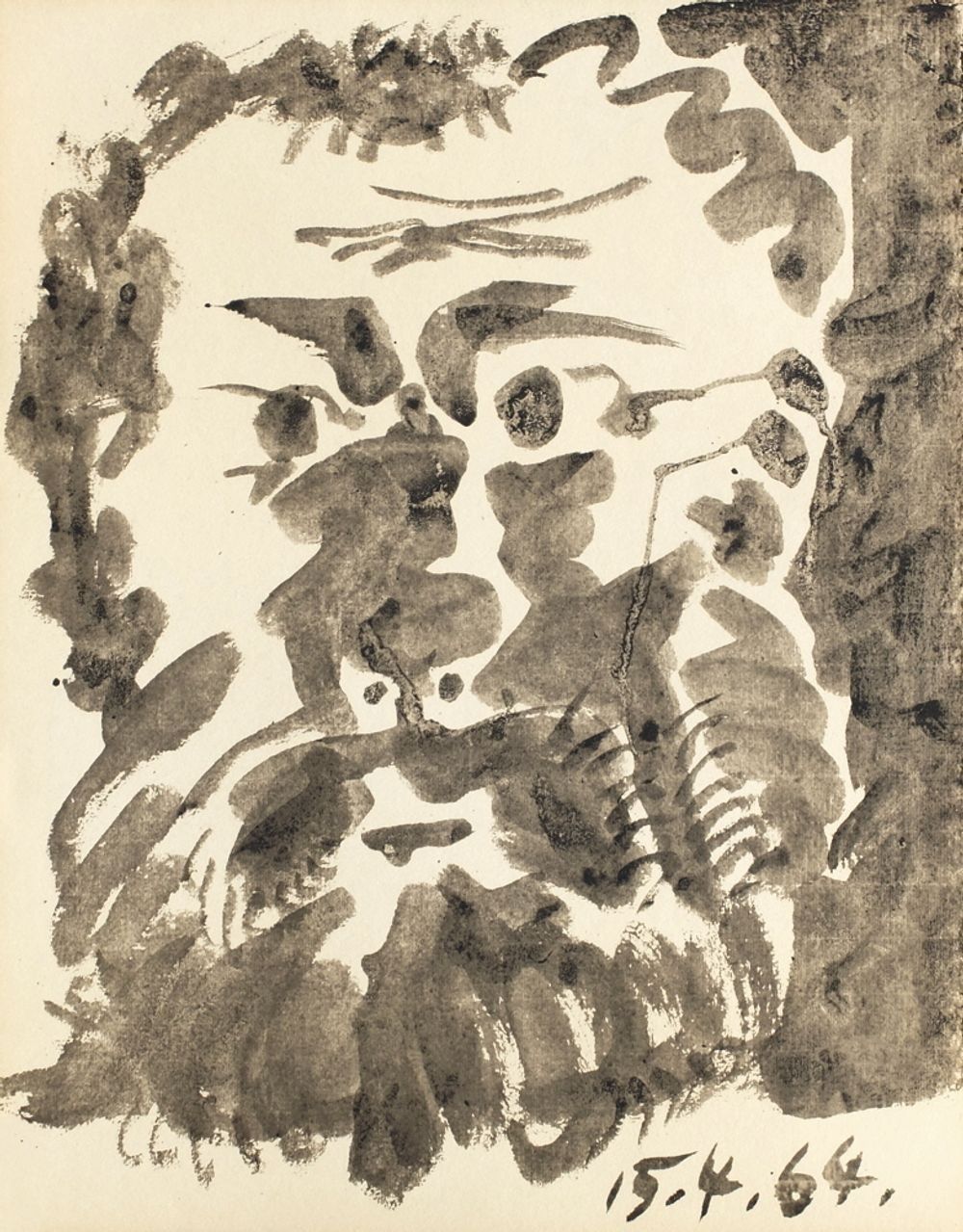 Pablo Picasso Portrait Photolithograph 1964 Drawings For The Press