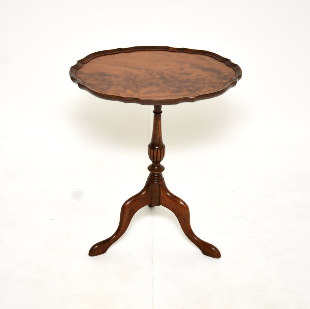 Antique Figured Walnut Pie Crust Wine Table photo for sale