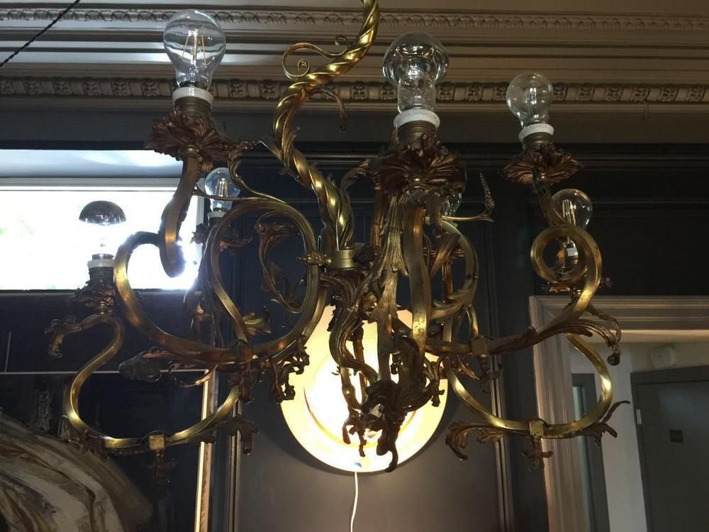 Louis XV Bronzen Kroonluchter, Jaren 1870 photo furniture