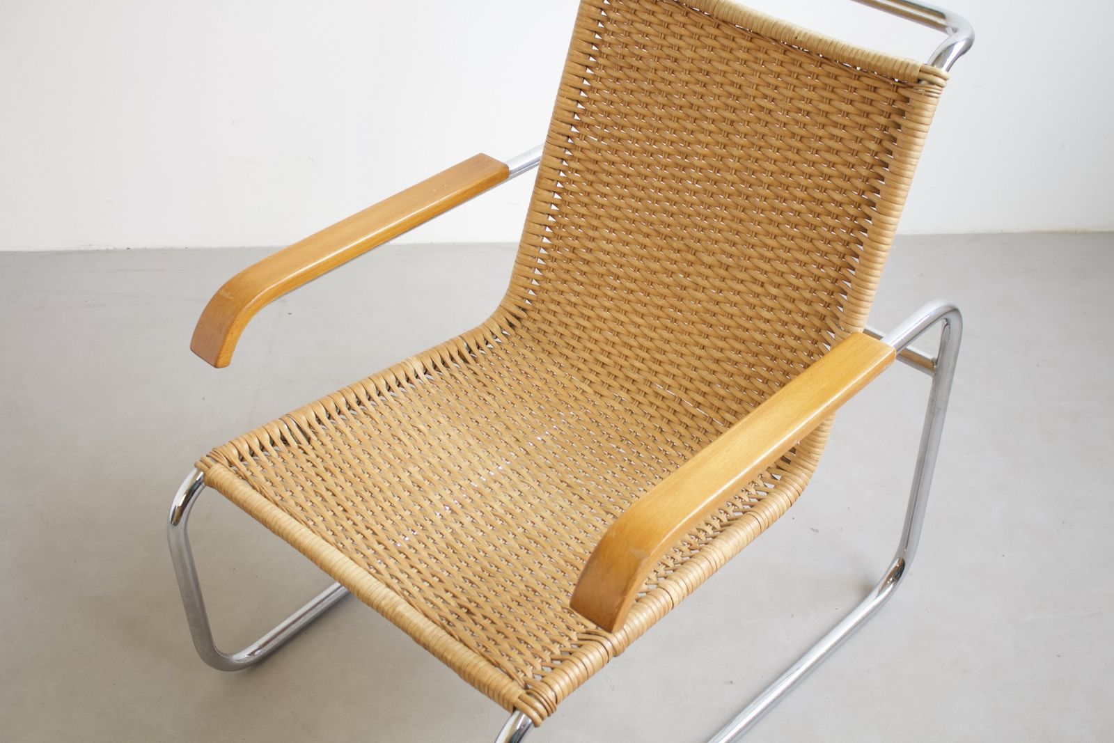 Marcel Breuer S39 Rattan Lounge Chair photo for sale