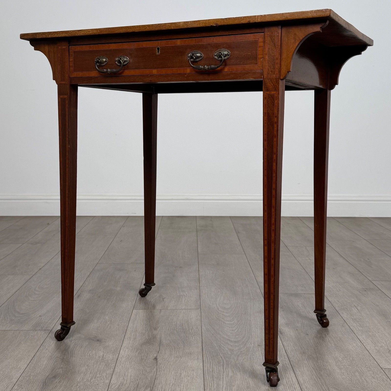 Antique 20th Century Cross Banded Writing Table In Mahogany photo furniture