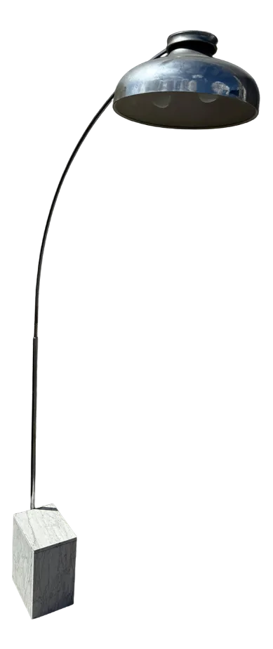 Italian Arc Floor Lamp With Marble Base, 1970s