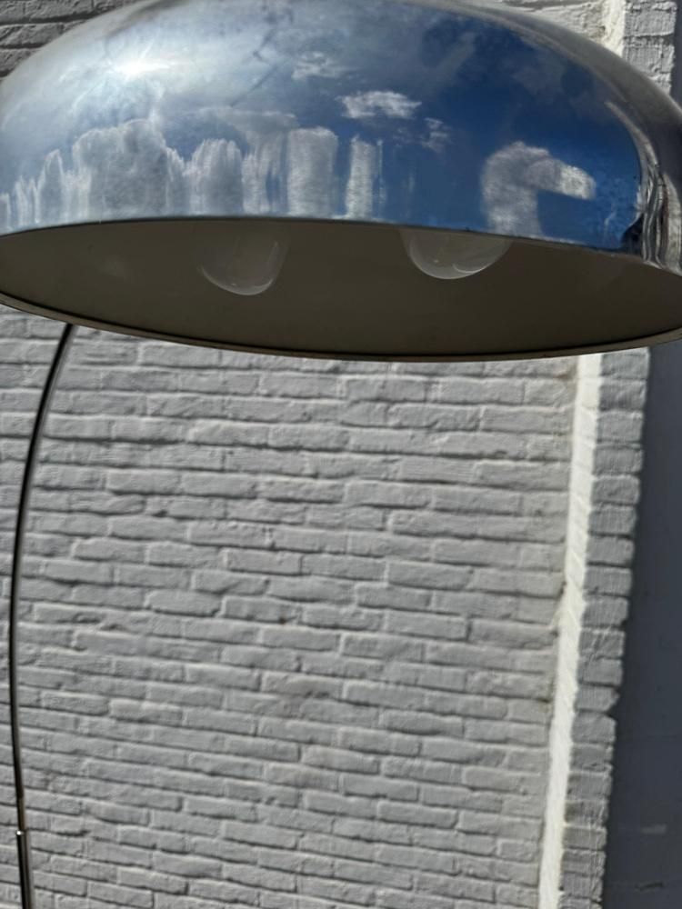 Italian Arc Floor Lamp With Marble Base, 1970s photo vinterior