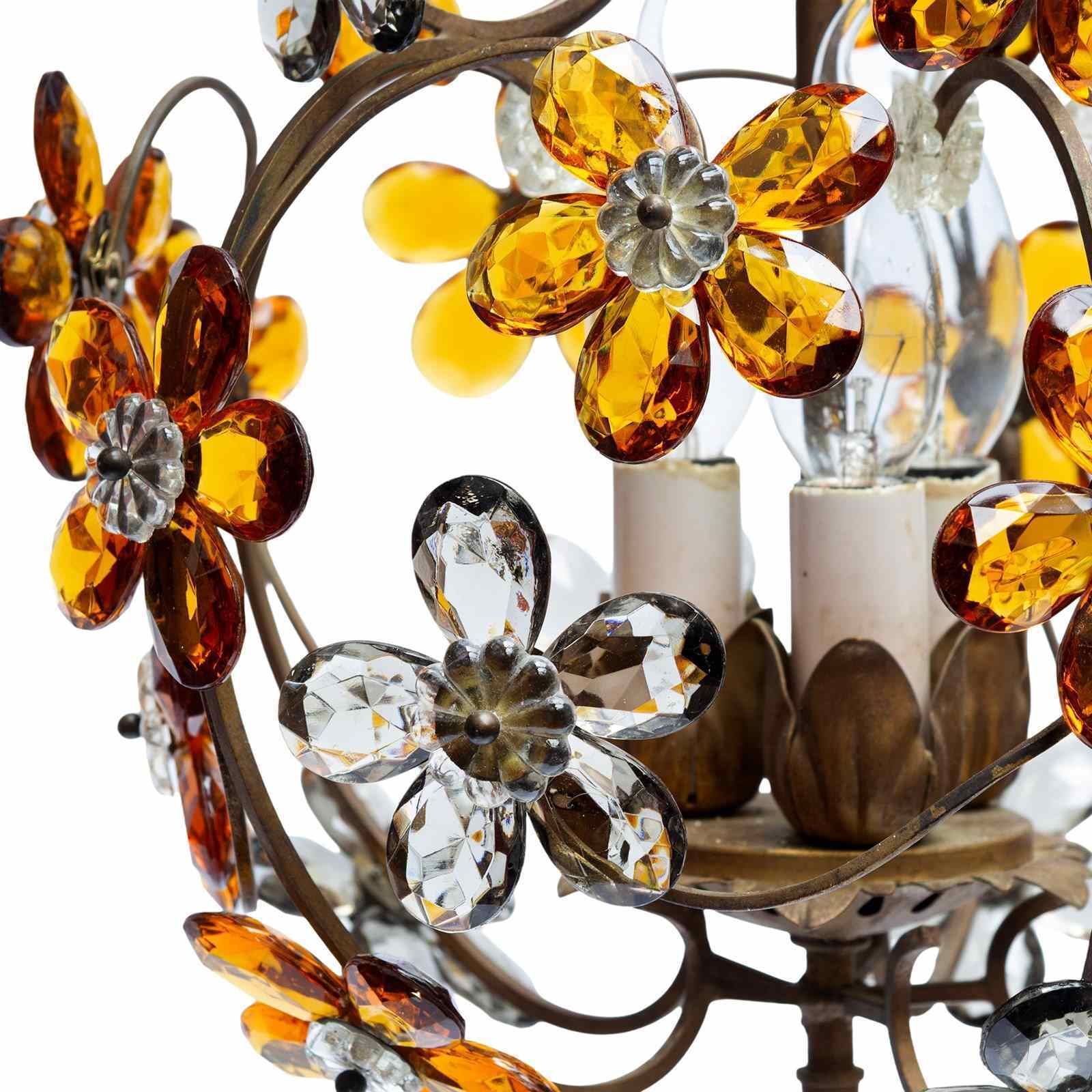 Small Globe Chandelier By Bagués Of Paris With '5 Leaf Clover' Pendants photo 1250.0