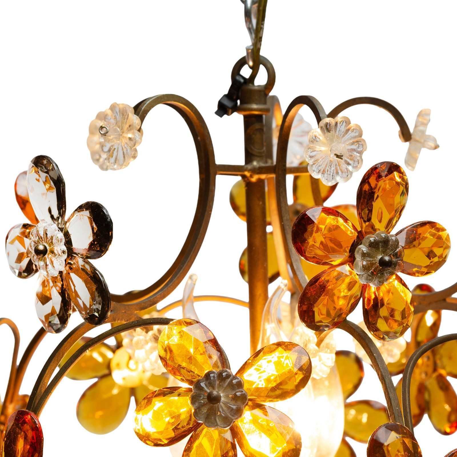 Small Globe Chandelier By Bagués Of Paris With '5 Leaf Clover' Pendants photo vintage