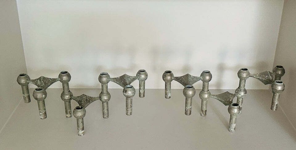 1960s German Brutalist Bmf Nagel Stackable Tarnished & Oxidised Chrome Candle Holders By Fritz Nagel And Ceasar Stoffi photo buy
