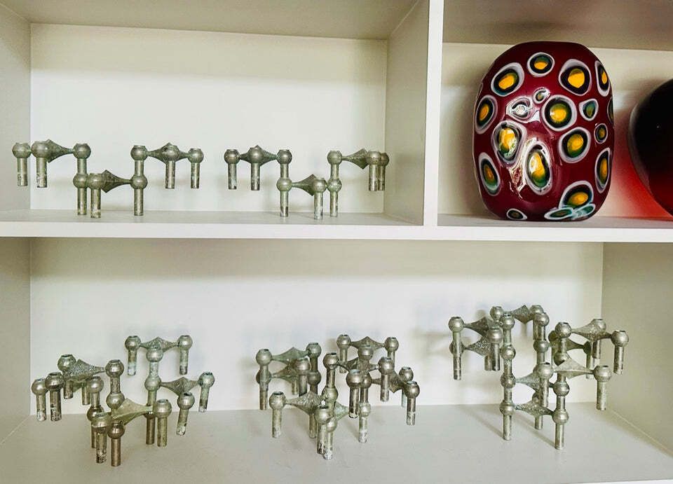 1960s German Brutalist Bmf Nagel Stackable Tarnished & Oxidised Chrome Candle Holders By Fritz Nagel And Ceasar Stoffi photo vintage