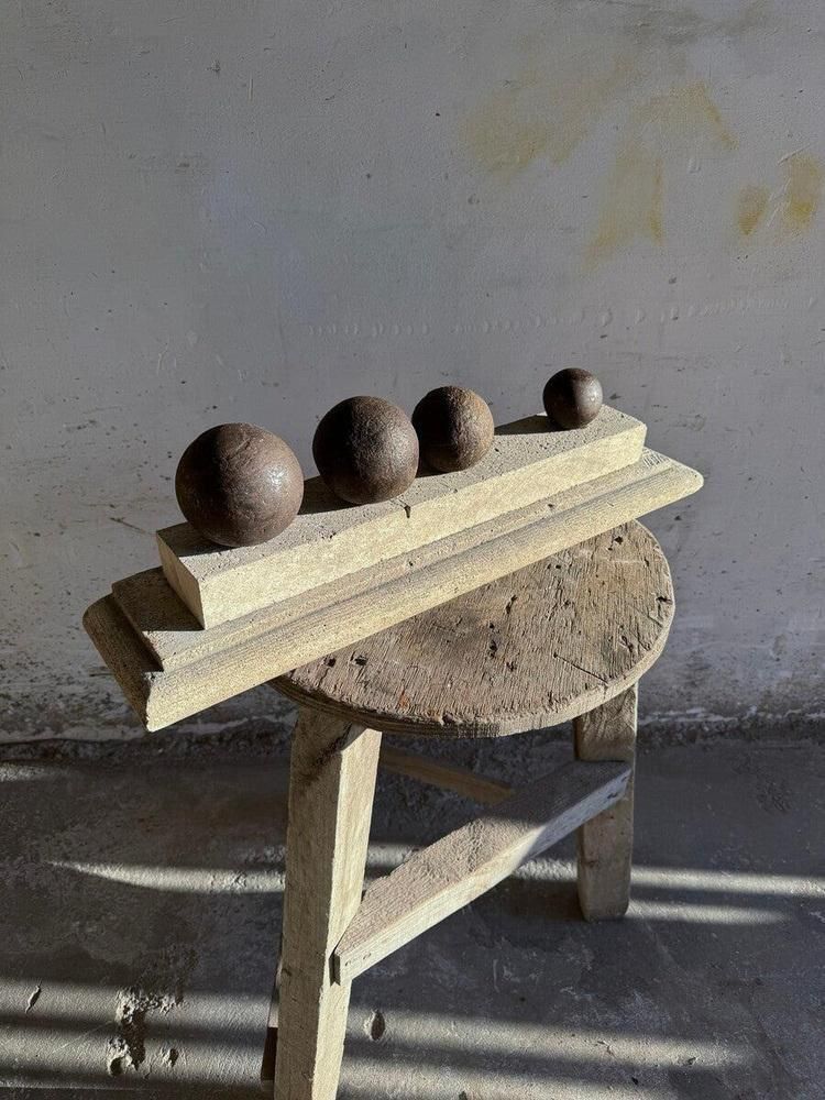 photo for sale Cannonballs On Pedestal By Walter De Buck, Set Of 4