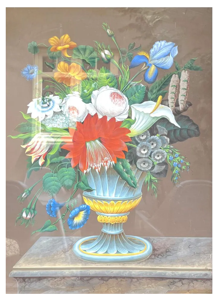 Still Life Bouquet Of Flowers, Gouache On Paper, 1830s