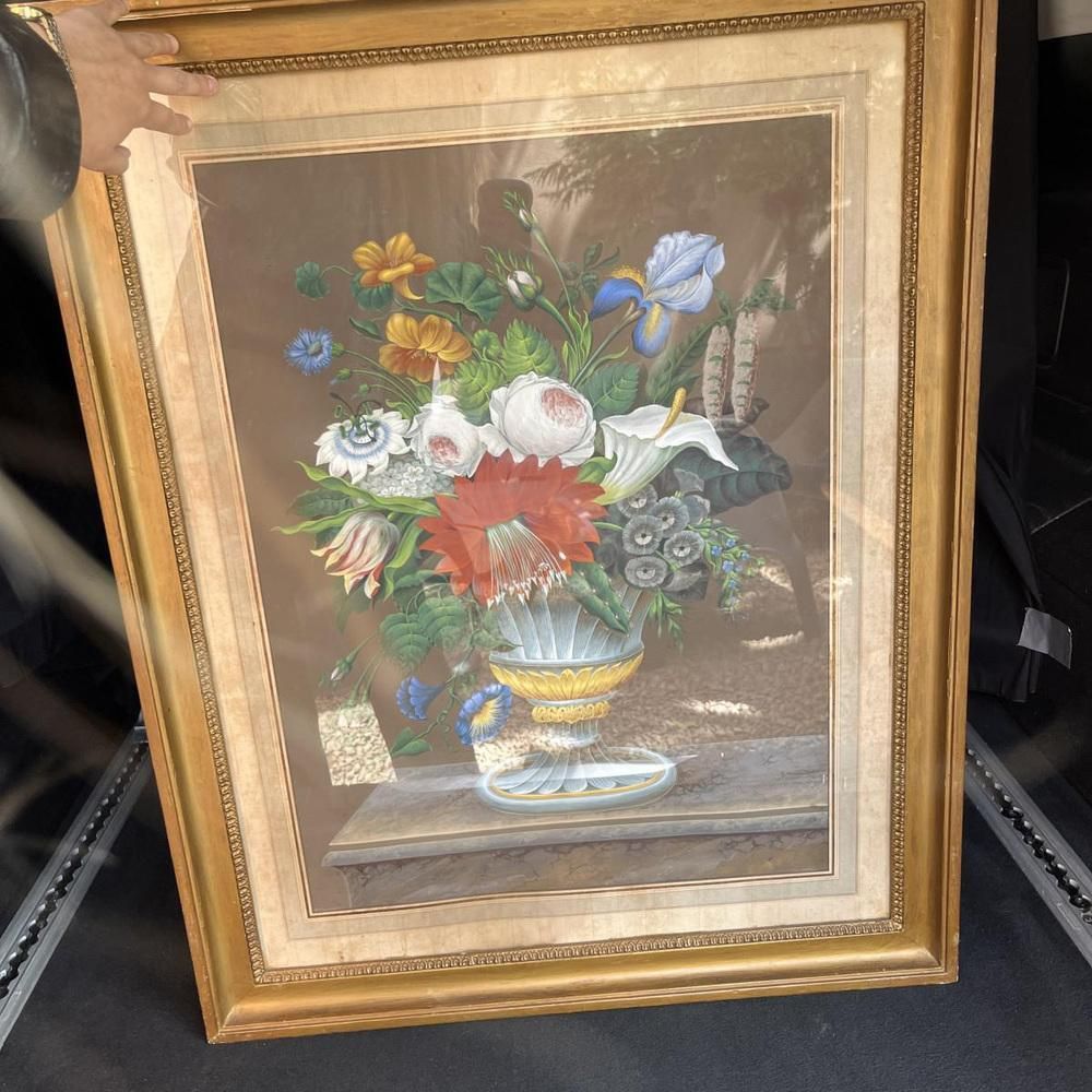 Stilleven Met Bloemboeket, Gouache Op Papier, Jaren 1830 photo furniture