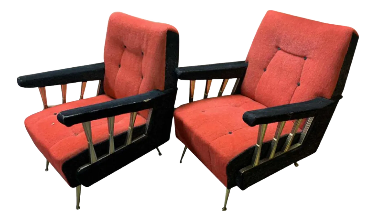 Set Vintage Italiaanse Club Fauteuils, Jaren 1950
