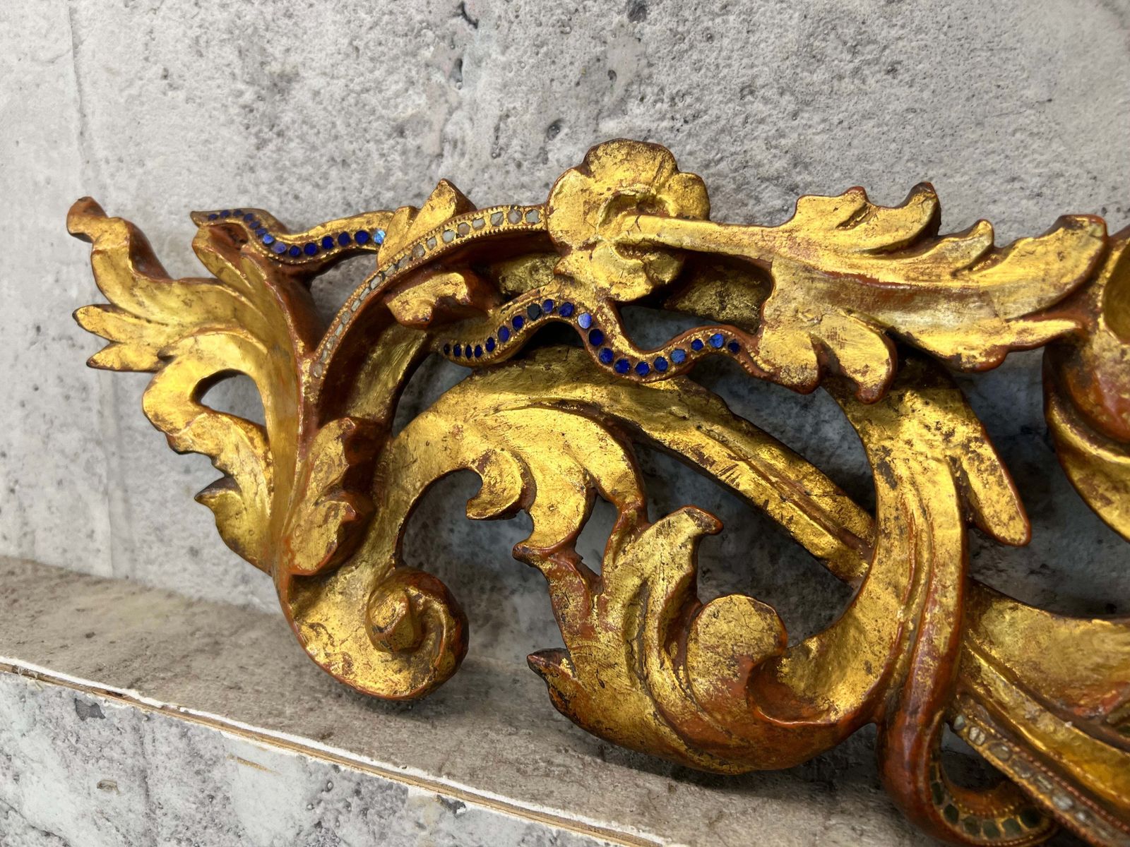 photo for sale 18th Century Burmese Water Gilded And Coloured Glass Door Surround