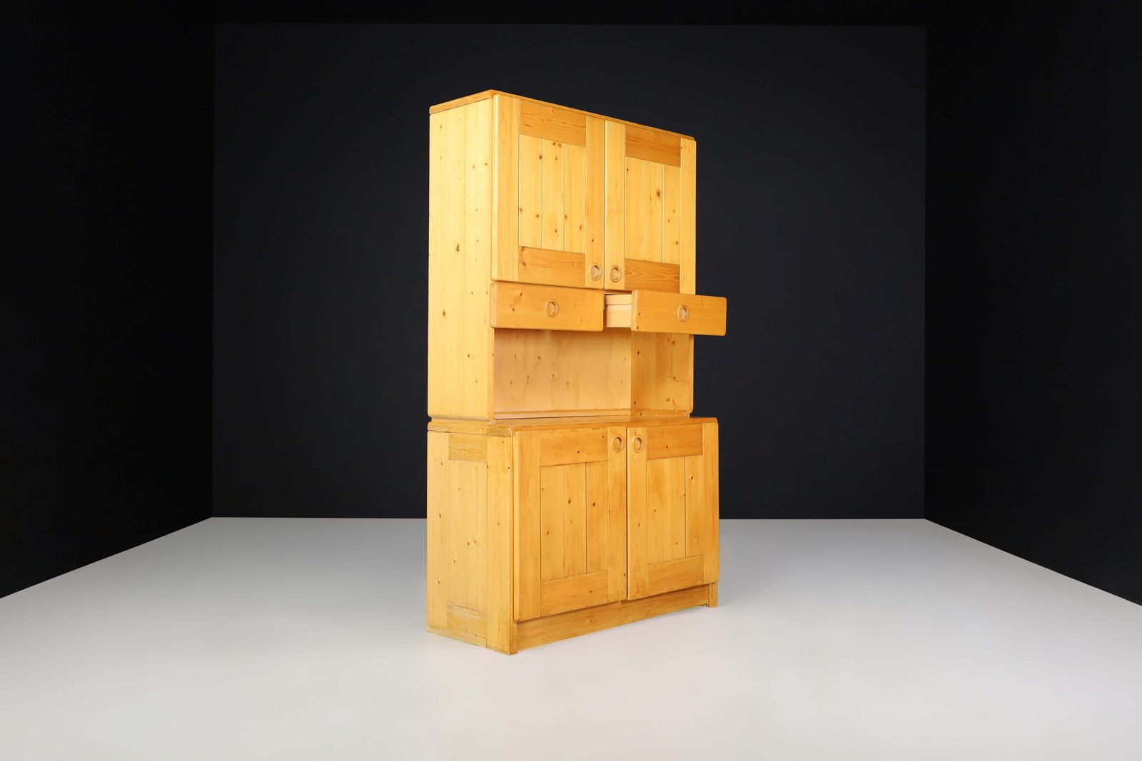 Charlotte Perriand Two Part Pine Cabinet For Les Arcs, France, 1970s photo vinterior