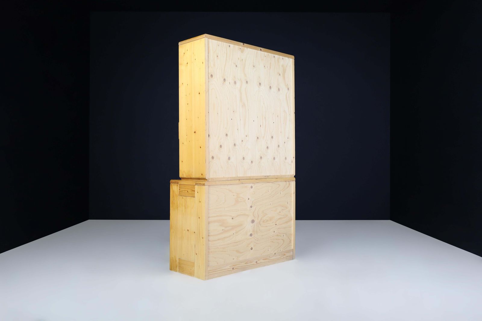 photo vinterior Charlotte Perriand Two Part Pine Cabinet For Les Arcs, France, 1970s