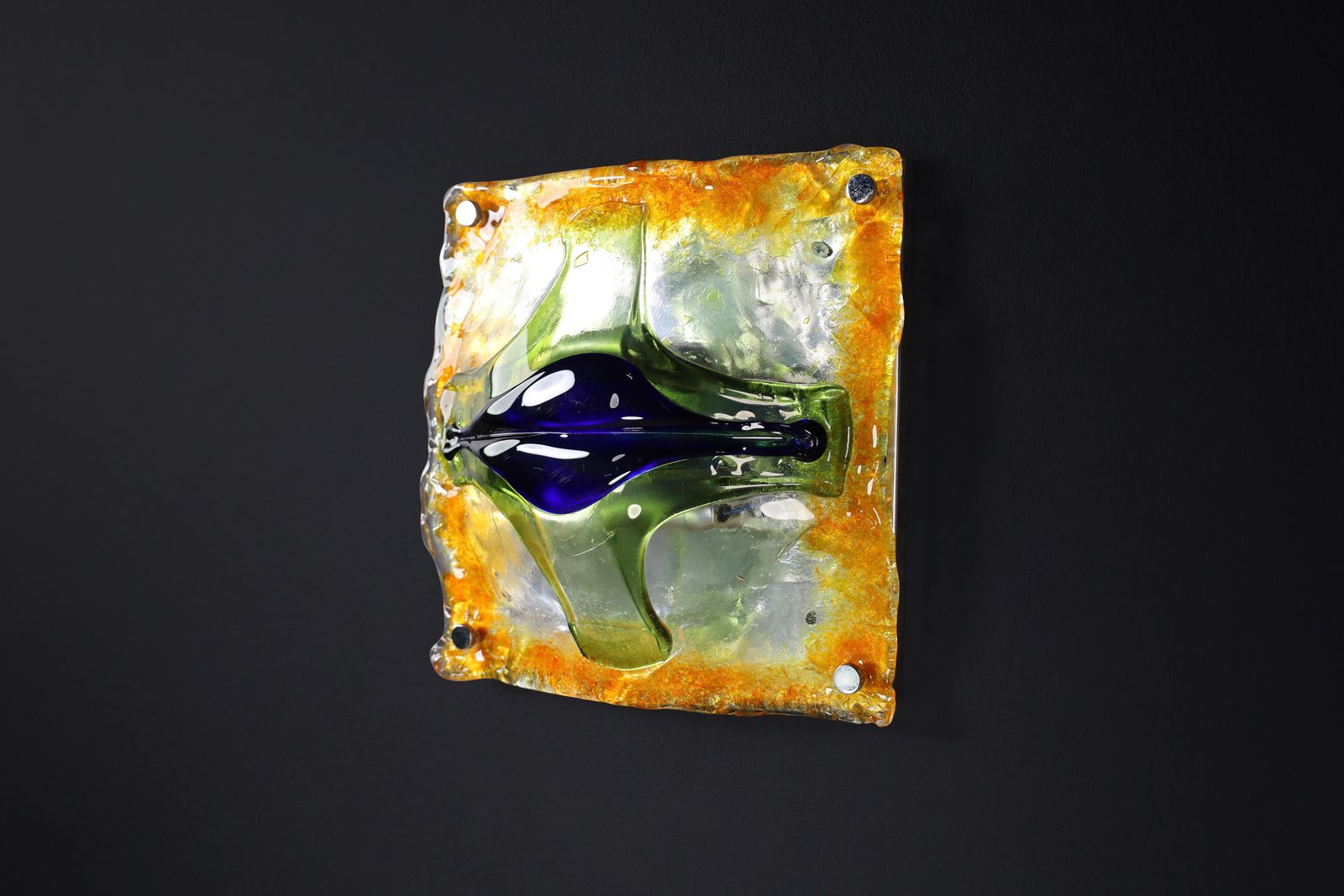 Mid Century Glass  Art Wall Lights By Tony Zuccheri For Mazzega, Italy 1960s photo Lighting