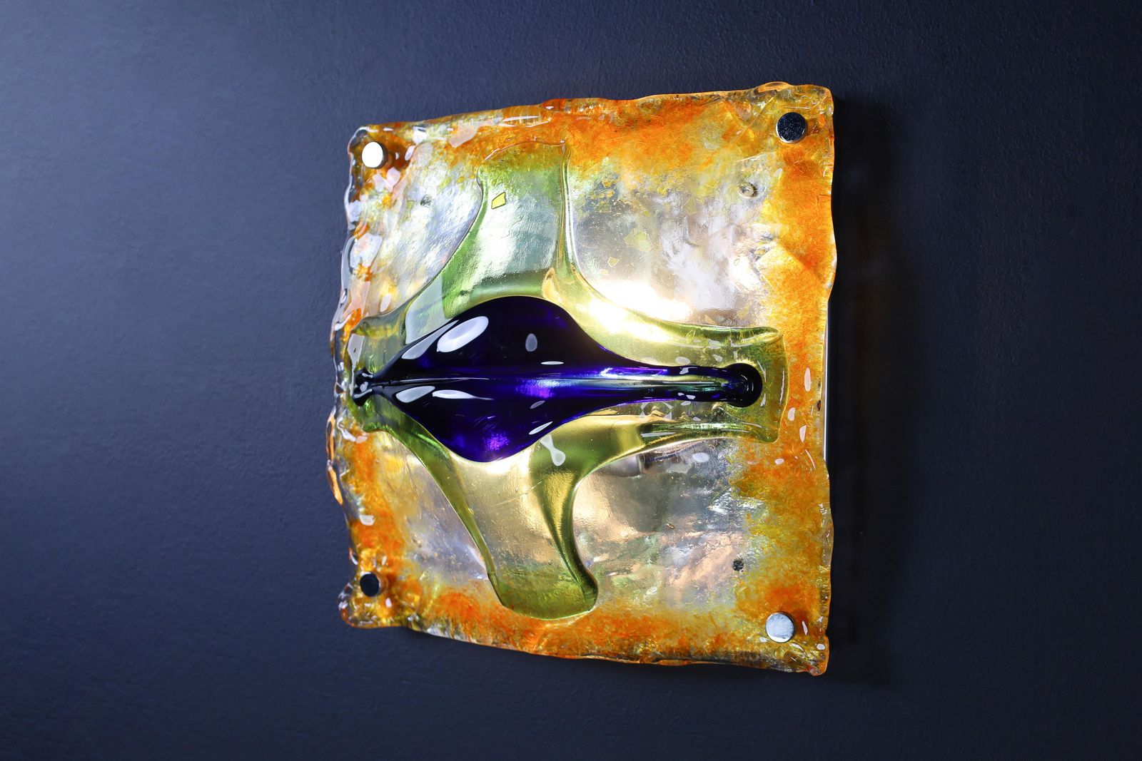 Mid Century Glass  Art Wall Lights By Tony Zuccheri For Mazzega, Italy 1960s photo 914.0
