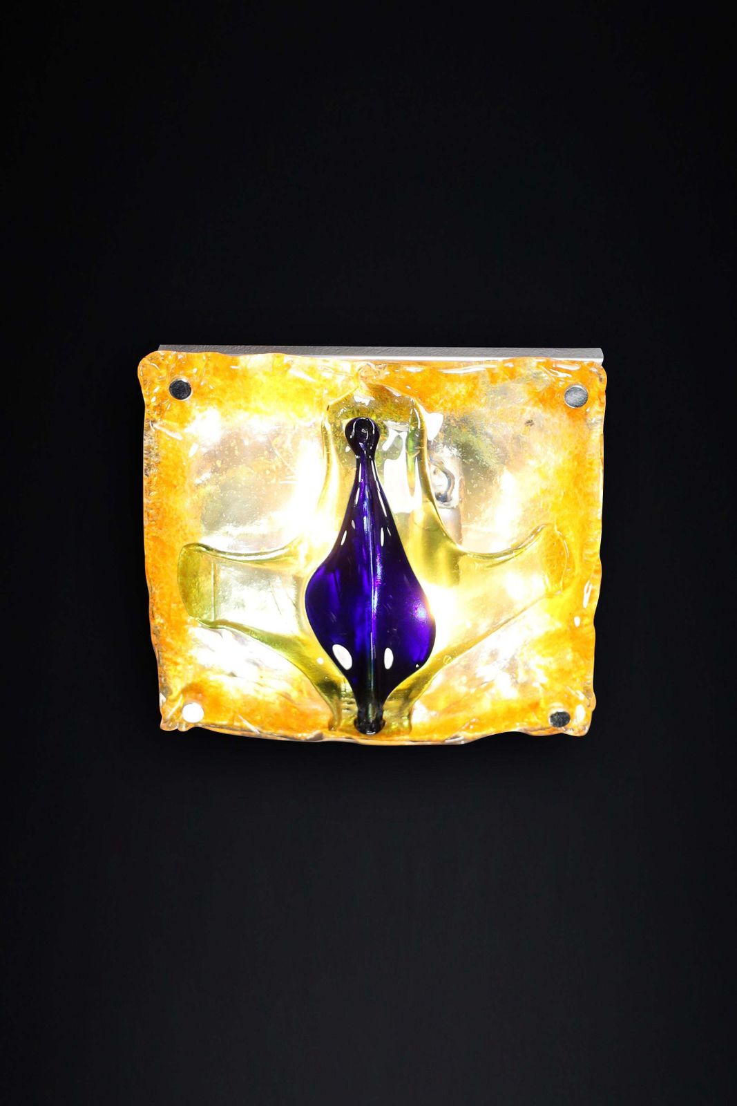 photo furniture Mid Century Glass  Art Wall Lights By Tony Zuccheri For Mazzega, Italy 1960s