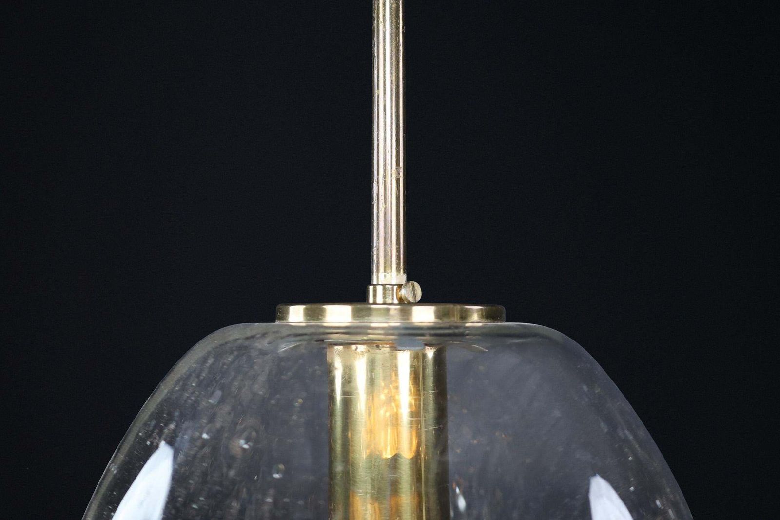 photo furniture Mid Century Modern Glass And Brass Pendants By Doria Leuchten, Germany 1970s