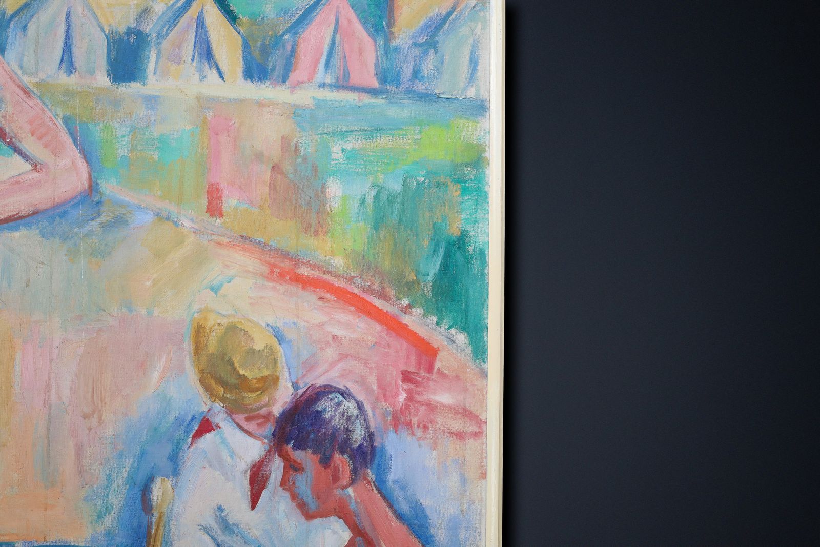 Monumental Modernist Painting ‘Swimmers’ By Urbanek, Prague 1963 photo buy