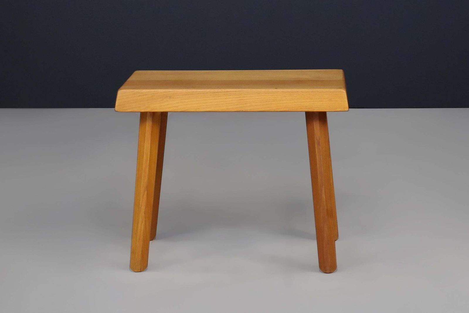 photo for sale Mid Century Pierre Chapo Style Elmwood Four Legged Stool, France 1950s