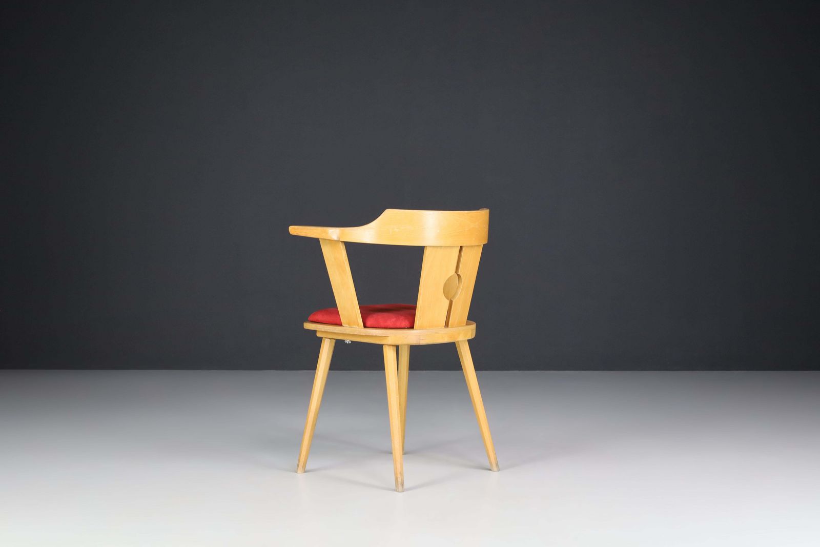 Large Set/12 Of Dining Arm Chairs In Beech And Original Upholstery, France 1960s photo Furniture