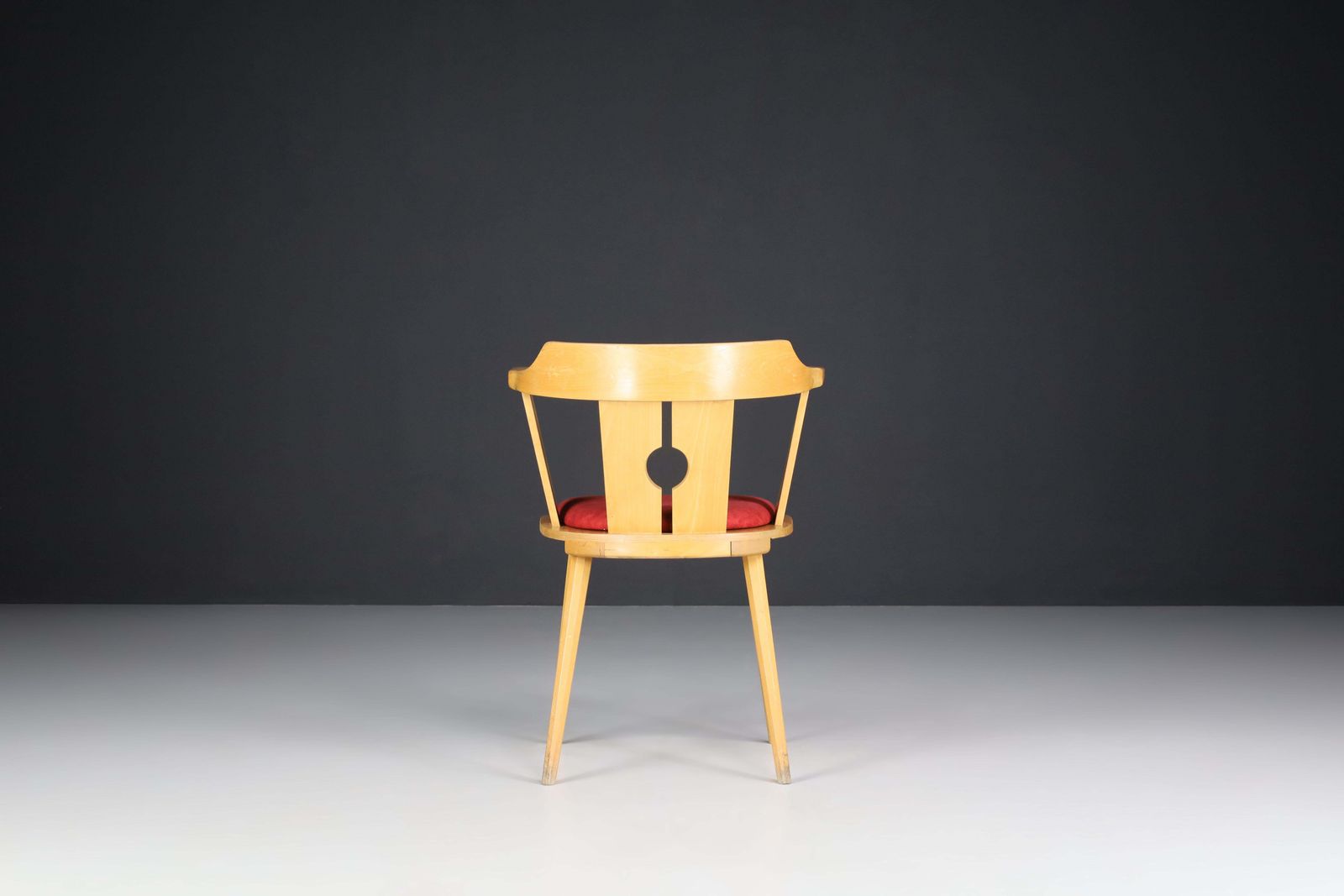 Large Set/12 Of Dining Arm Chairs In Beech And Original Upholstery, France 1960s photo 5158.0