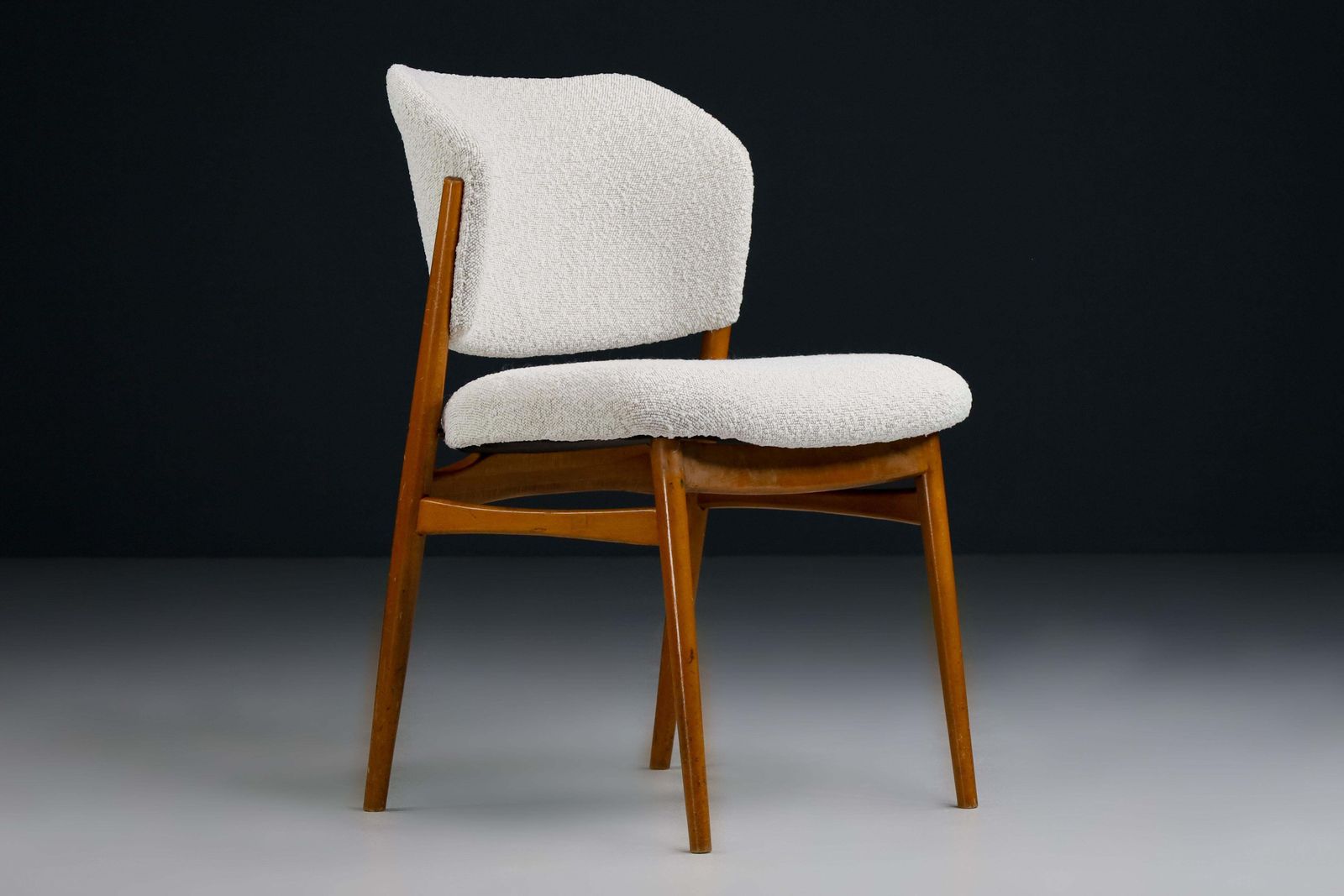 Mid Century Modern Dining Chairs In New Bouclé Fabric By Spahn, Germany 1950s photo Furniture