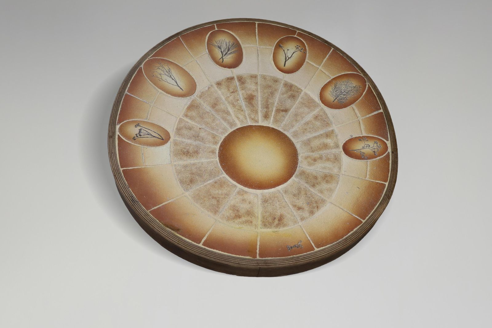 photo vinterior Brutalist Egg Shaped Vallauris Ceramic Coffee Table By Barrois, France, 1960s