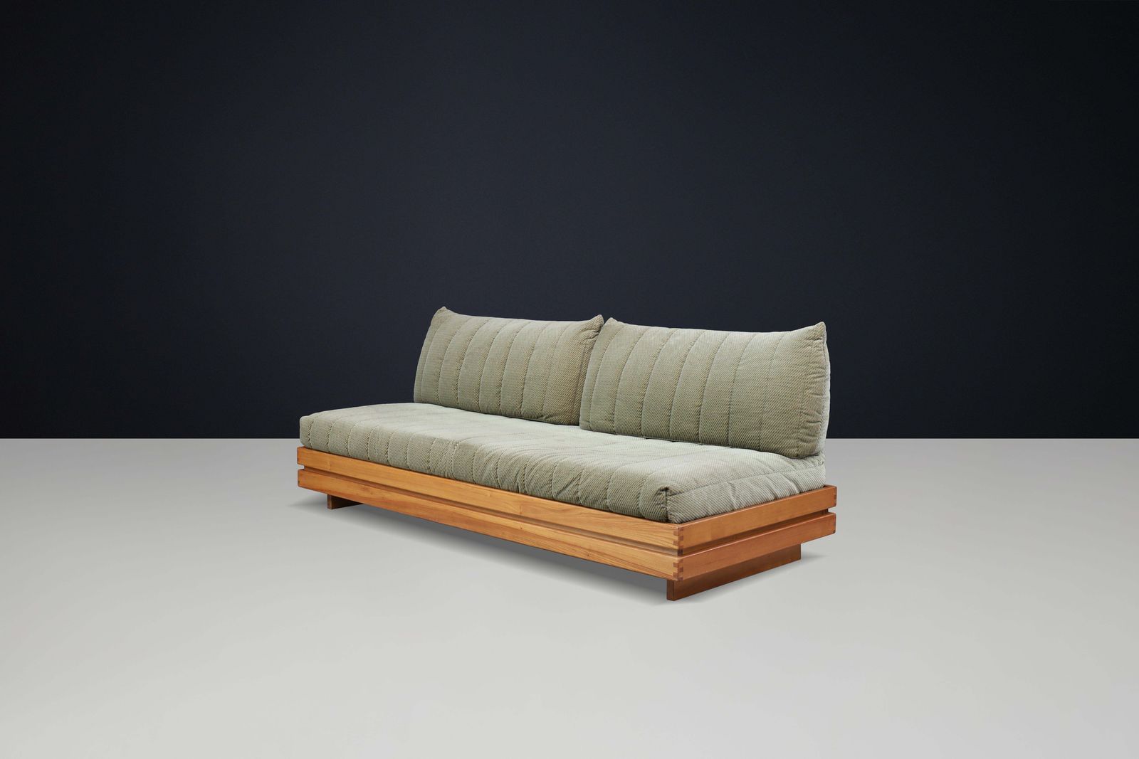 Maison Regain Elm Living Room Set Upholstered In Original Olive Green Fabric photo vinterior