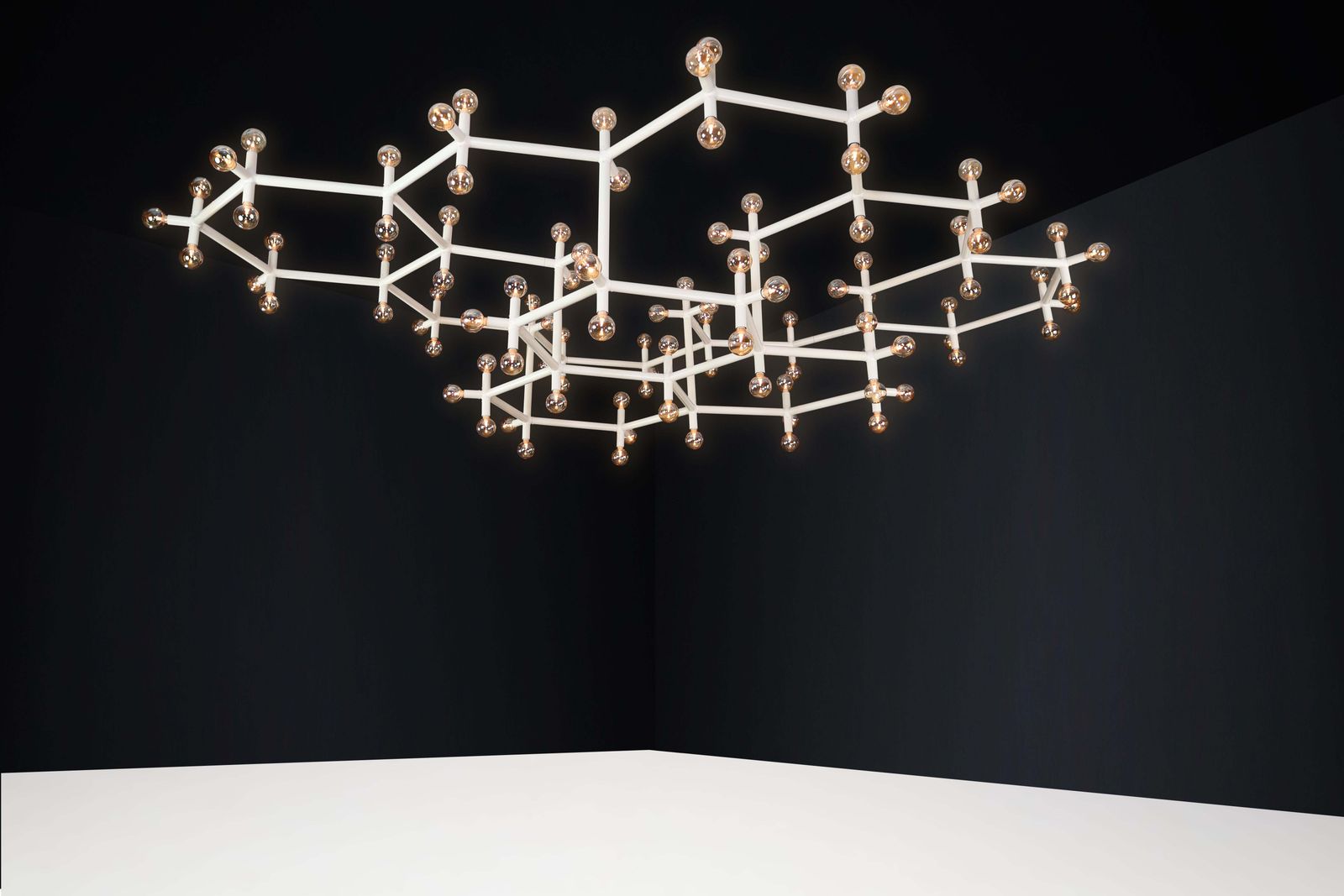 Lighting Robert Haussmann Monumental Atomic Suspension Chandelier, Switzerland, 1970s photo