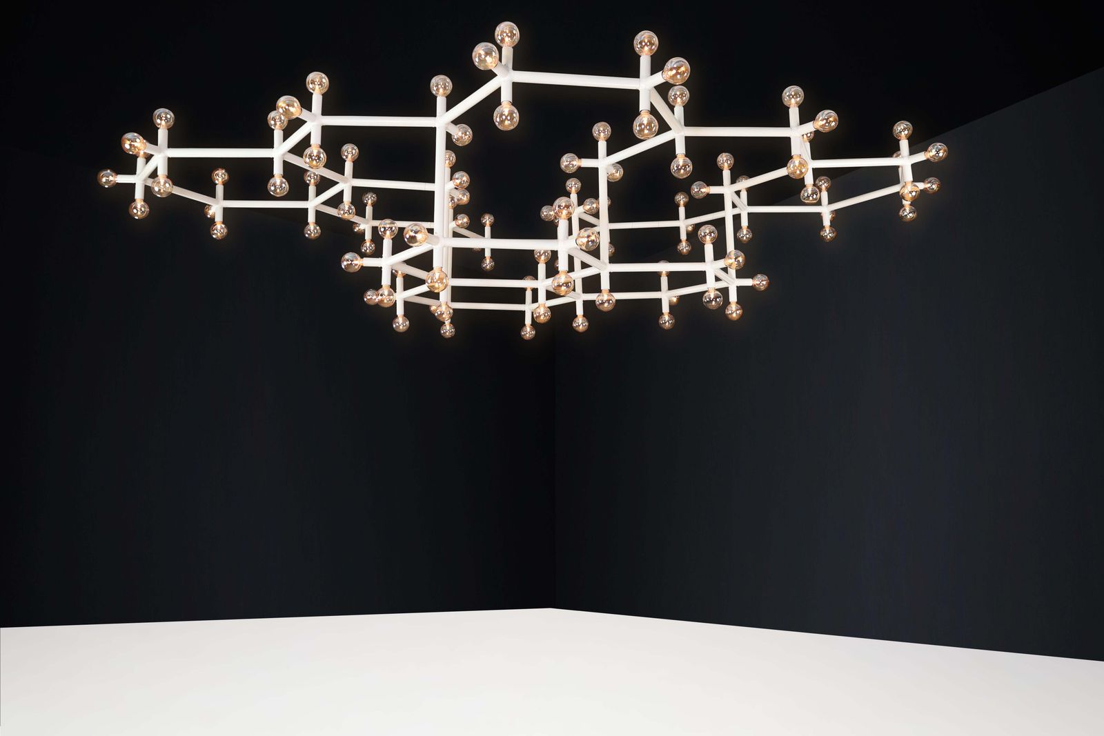 37043.0 Robert Haussmann Monumental Atomic Suspension Chandelier, Switzerland, 1970s photo