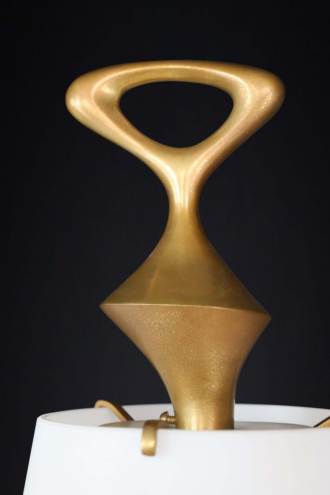 Max Ingrand For Fontana Arte Pair Of Two Patinated Brass Table Lamps Italy 1956 photo buy