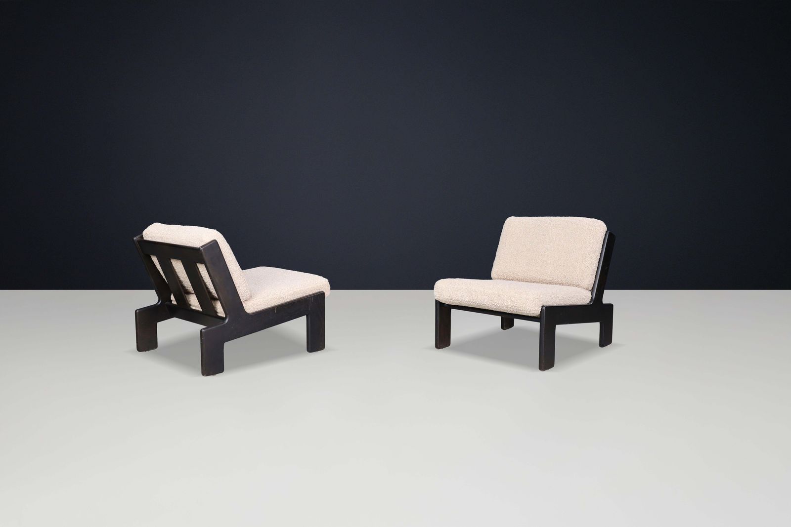 photo furniture Brutalist Oak Lounge Chairs By Esko Pajamies For Asko, Finland (1970s)