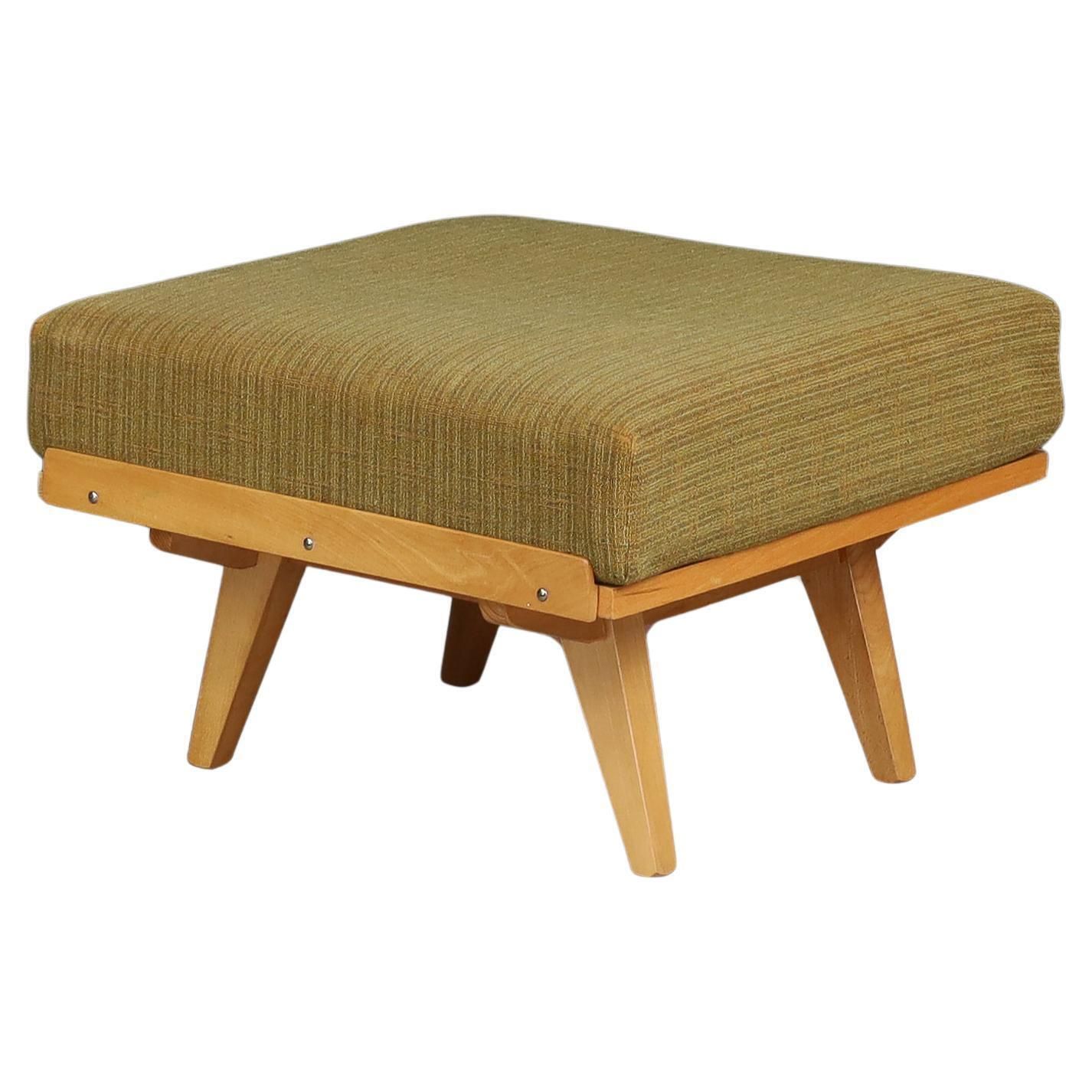 František Jirák For Tatra Nábytok Ottoman In Original Green Upholstery, 1960s