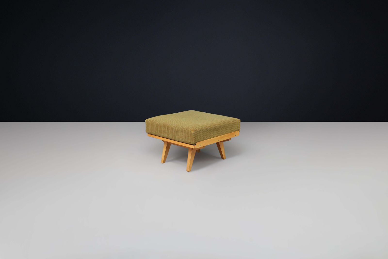 František Jirák For Tatra Nábytok Ottoman In Original Green Upholstery, 1960s photo buy